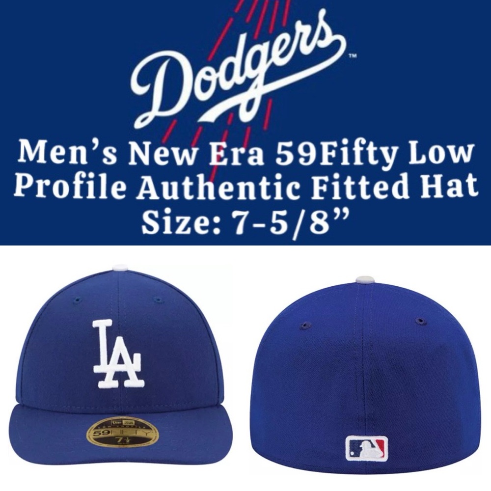 New Era - “LA Dodgers” 59Fifty Low Profile Authentic Fitted Hat - NEW | 7 5/8”|